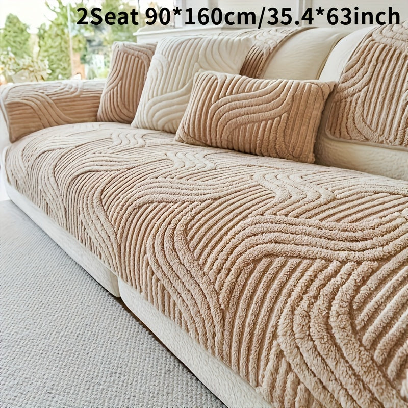 A Plush Non-Slip Sofa Cushion Cover: Luxury Modern, Pet-proof, Breathable, Stylish Home Decor for Living Room, Bedroom, Or Office.