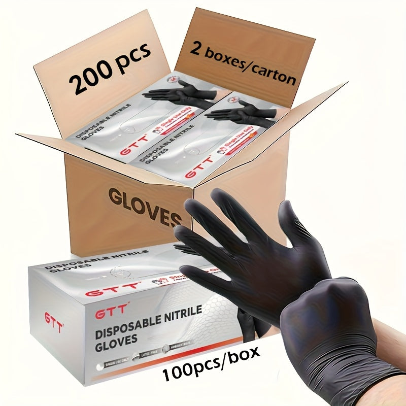 Black Nitrile Disposable Gloves, 200 Count Packaging, 6 Mils Thickness, Flexible And Form-Fitting, Chemical, Grade -Free, Maintenance Team Use