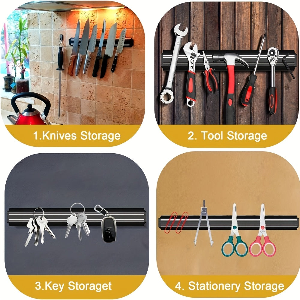 1pc, 19.69in Magnetic Knife Holder for Wall, Magnetic Knife Strip, Powerful Magnet Knife Rack for Kitchen Knives, Magnetic Knife Bar, Creative Magnetic Knife Bar, Kitchen Accessaries, 8 Slots