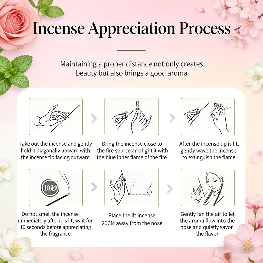 Premium Bamboo Incense Stick Set with Eight Distinctive Fragrances: Sage, Lavender, Pink Cherry Blossom, Mint, Jasmine, Dragon'S Blood, Rose, And Lemongrass. 23 Sticks for Each Scent, Perfect for Creating an Elegant Indoor Atmosphere