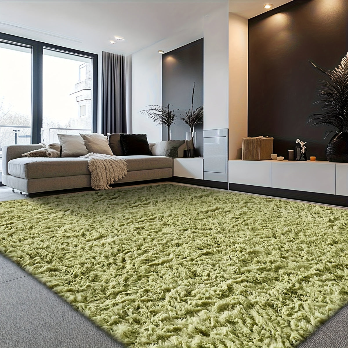 Rugs for Living Room, Super Soft Fluffy Shaggy Area Rugs for Bedroom, Cozy Floor Mats, Plush Indoor Carpet for Kitchen, Faux Rug for Room, Home Decor, Housewarming Gift, Door Mat