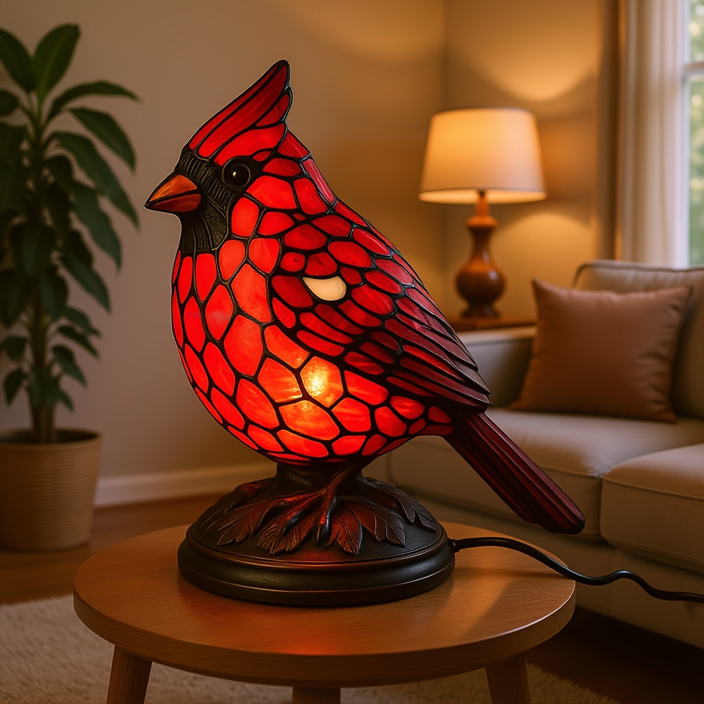 Red Cardinal Holiday Decorative Lights | Perfect for Bedrooms, Living Rooms, Study Areas, and Christmas Holiday Decorations, USB Powered, Geometric Pattern, Tabletop Mounting