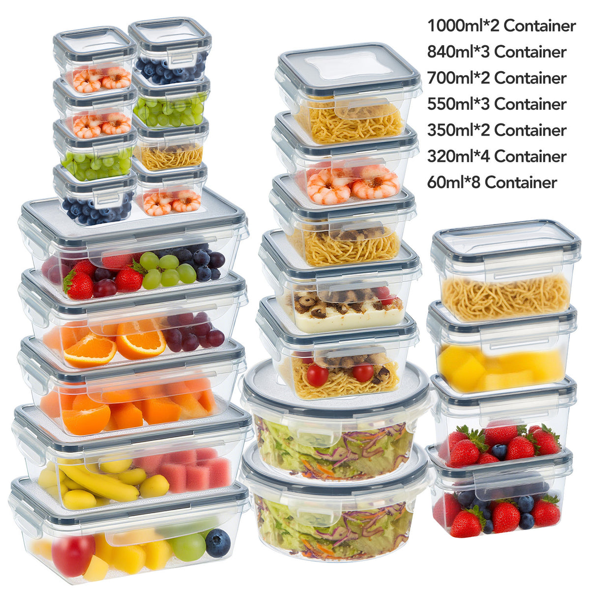 24/30/48/60PCS Airtight RV Stove And Range with Lids - Perfect for Organizing And Storing Kitchen Food Pantries, Grain, Auto Supplies, Accessories, Interior Parts And Accessories, Kitchenware, Kitchen Appliances (12/15/24/30 Lids + Containers).