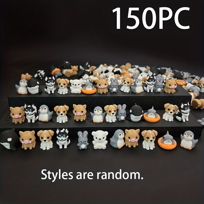 30/50/100/150pcs Multi-color Printing 6 Mini Animal 3D Printed Statue Ornaments for Home Decoration, Colorful And Exquisite Decorations, Suitable for Fairy Gardens, Landscapes, No Batteries Required, PLA Material, Christmas Styles Are Random.
