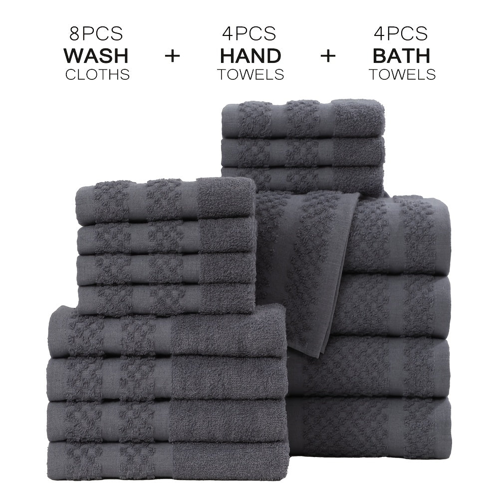 32pcs/16pcs/10pcs Bath Towel Set, 4pcs Bath Towels&2pcs Hand Towels&4pcs Washcloths, Solid Color, Cotton Towel, Absorbent, Quick-drying, Soft And Comfortable, Bathroom Supplies, Towels for Bathroom, Shower And Hotel