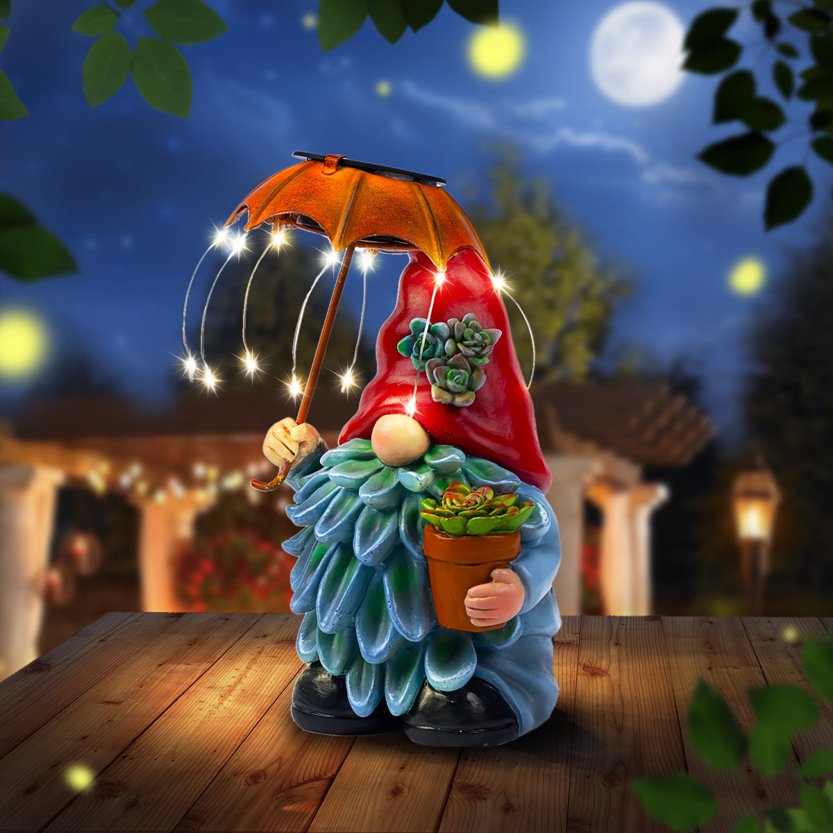 Elf Resin Statue Solar Light, Home Decor Collectible Figurines, Perfect Gift For Mother'S Day, Thanksgiving, Christmas, Perfect For Desks, Decks, Patios, Balconies, Porches, Automatically Lights Up At Night