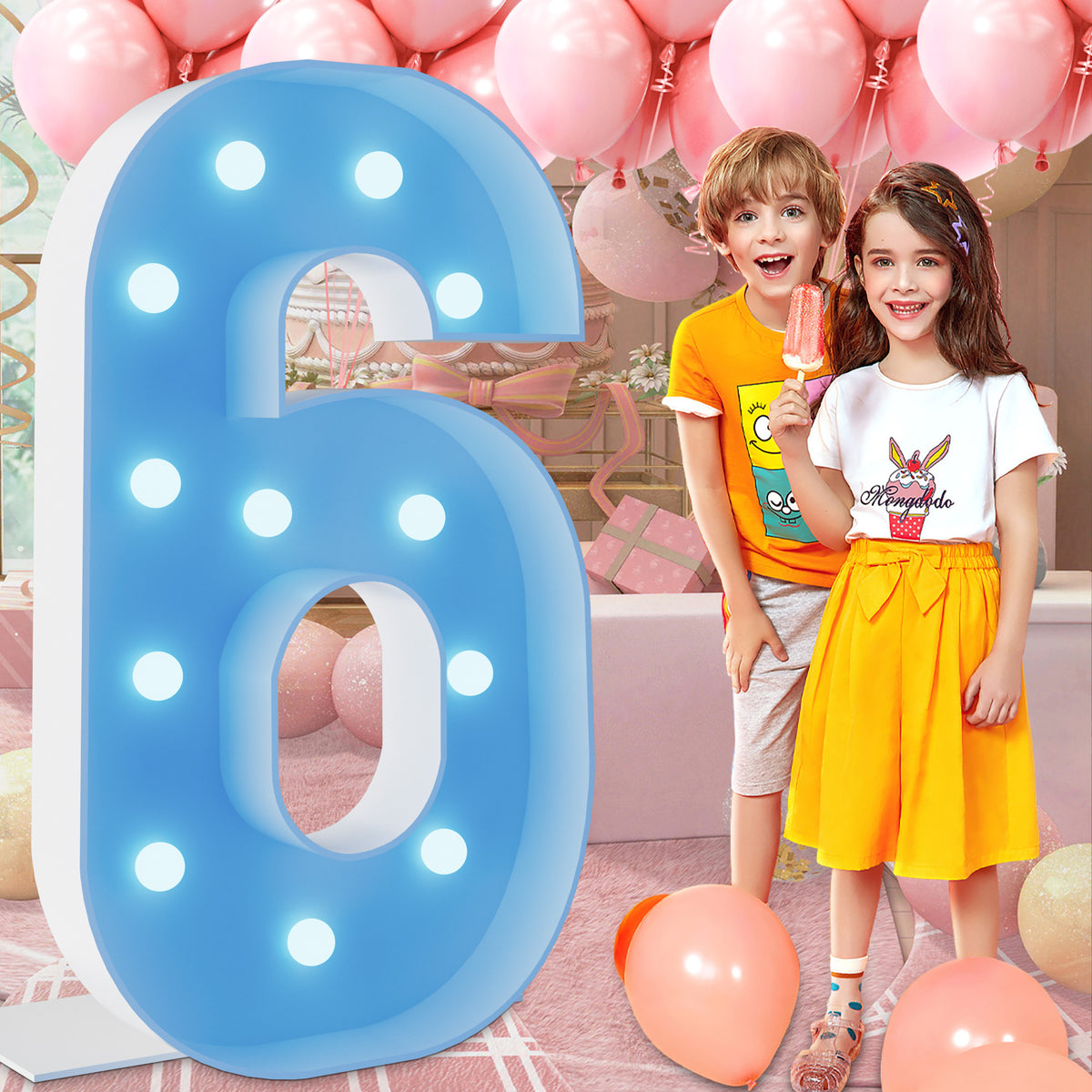 Marquee Numbers 4 feet tall 0-9 20 & 24 11 Colors & 3 flash modes