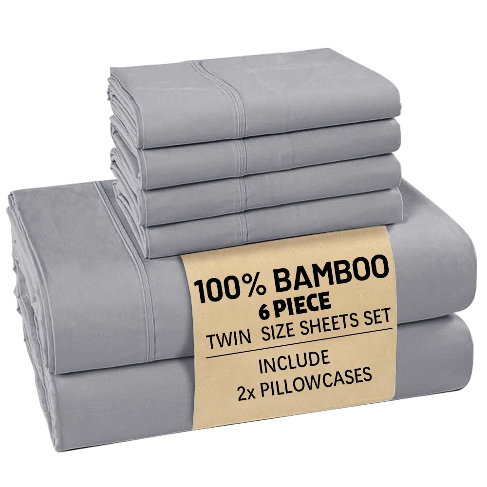 [Deep Sleep] 4/6pcs Bamboo Bed Sheet Set, Luxury Soft & Cooling Sheet Set For Hot Sleepers, 5 Star Hotel Experience Bed)Child Sheets Sets Deep Pocket Up To 16"Breathable Bedding For Room, Hotel 2200TC Bedding Sheets Queen Bed Sheets W/ Random Color