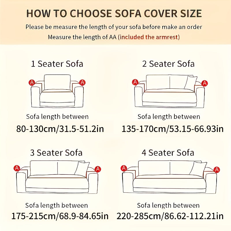 1pc Striped Sofa Cover - Washable, Stretchable, Scratch-Resistant & Non-Slip All-Season Sofa Protector, Fits 1-4 Seater Sofas, White Textured Fabric with Sawtooth Pattern, Perfect for Living Room Decor & Furniture Protection | Durable Protection