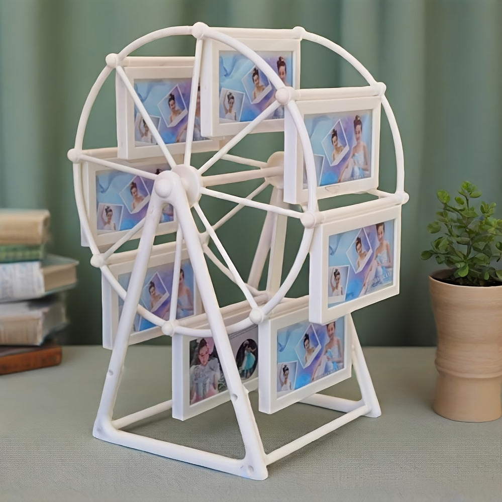 Vintage Rotating Ferris Wheel Photo Frame - 8 4-inch Photo Frames - Exquisite Living Room, Bedroom, Desk Furnishings - Perfect for Valentine'S Day, Birthday, Christmas Gifts (Frame Material ABS Plastic)