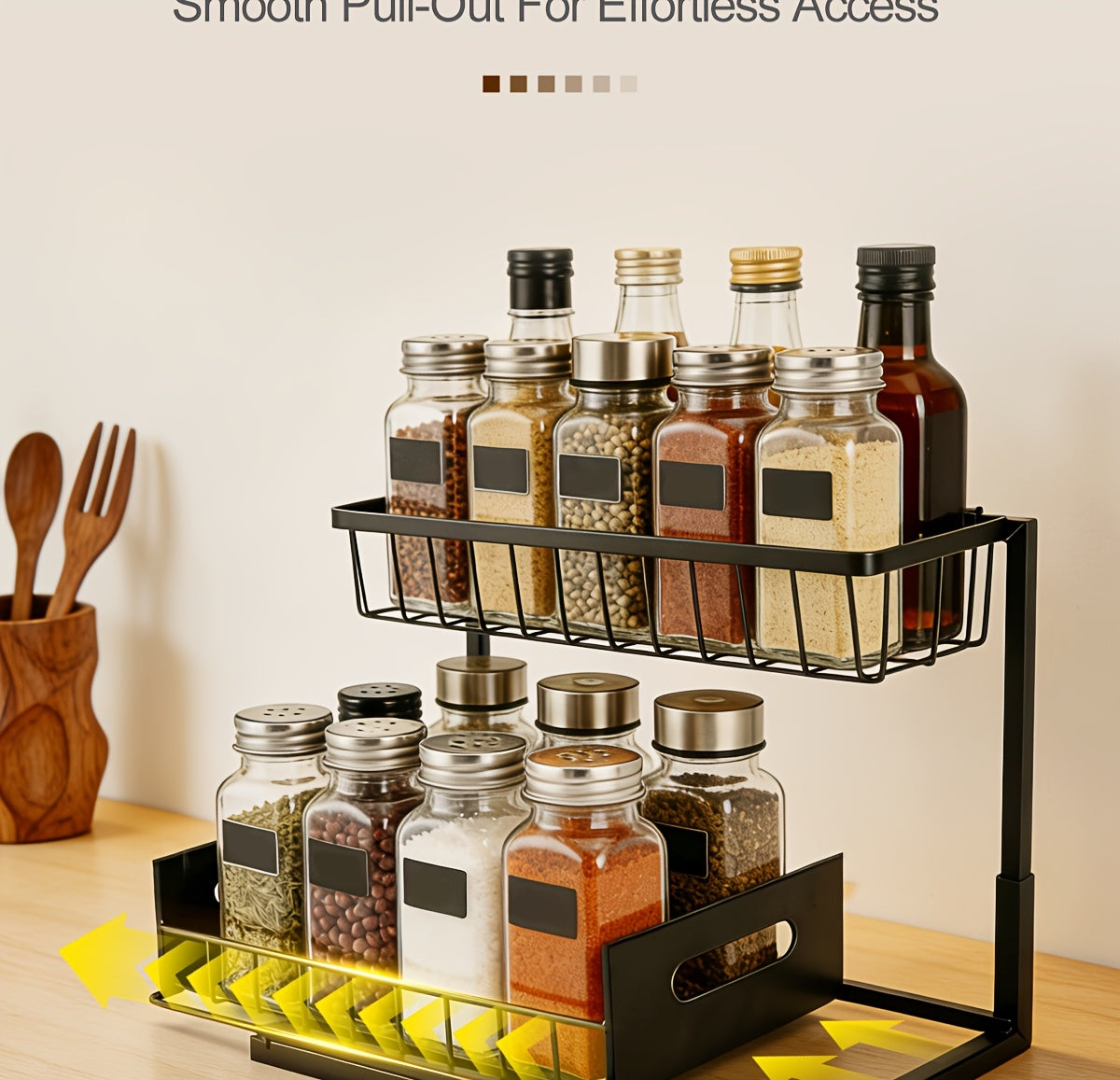 1/2pcs Kitchen Organizers And Storage, Kitchen Accessories, Utility Racks, Under Sink Organizer, Pull Out Cabinet Organizer, 2 Tier Slide Out Sink Shelf, Cabinet Storage Shelves, Under Sink Storage for Kitchen Bathroom Cabinet
