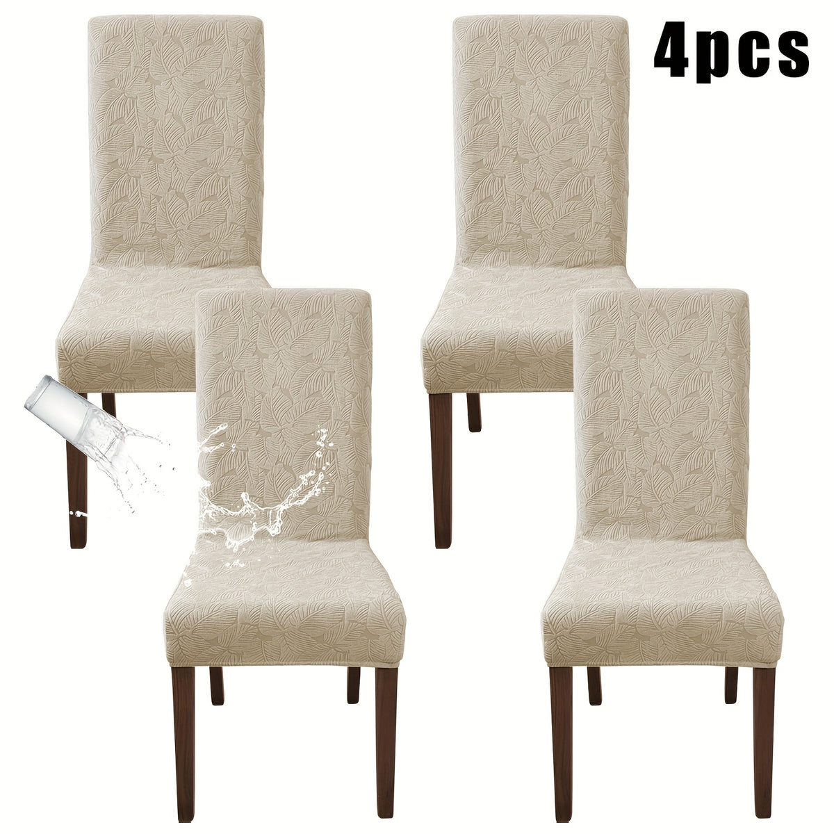 4/6pcs Plant Printing Dining Chair Covers, Stretch Parsons Chair Slipcovers for Dining Room, Kitchen Chair Protector Covers, Wedding Season, Vintage Style, Elegant Style, Halloween, Christmas, Home Decoration