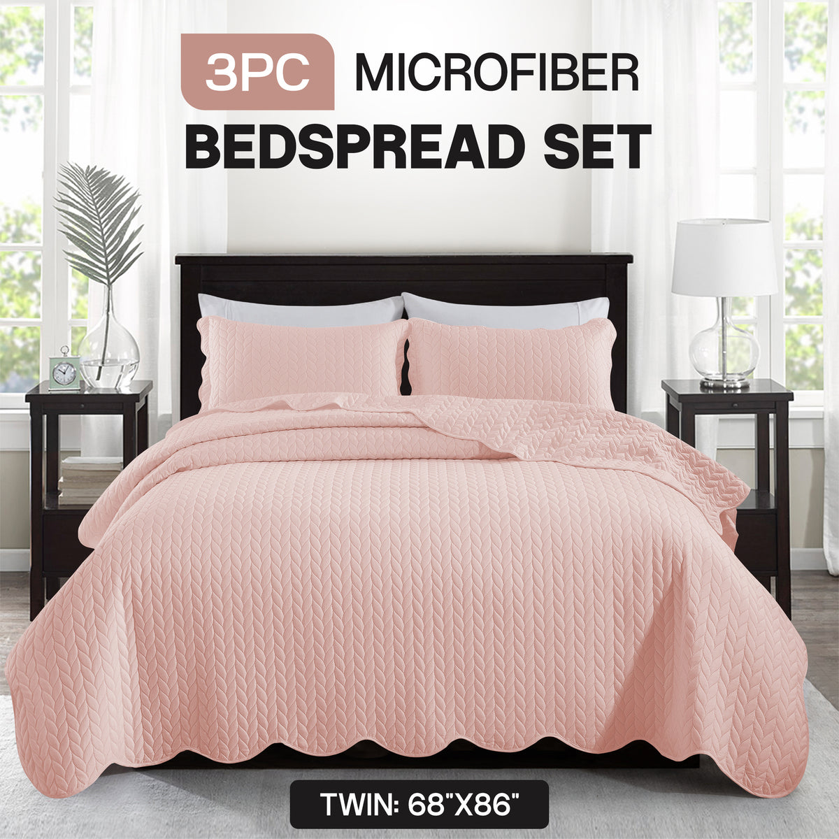 3pcs Bedspread Set Bedspreads with free Pillow Shams - Leaf Pattern Soft & Breathable Bedspread Lightweight Microfiber Bedspread - Modern Style Floral Pattern Coverlet For All Seasons - Christmas Gifts For Family And Friends (1 Bedspread, 1 Or 2 Pillow Sh