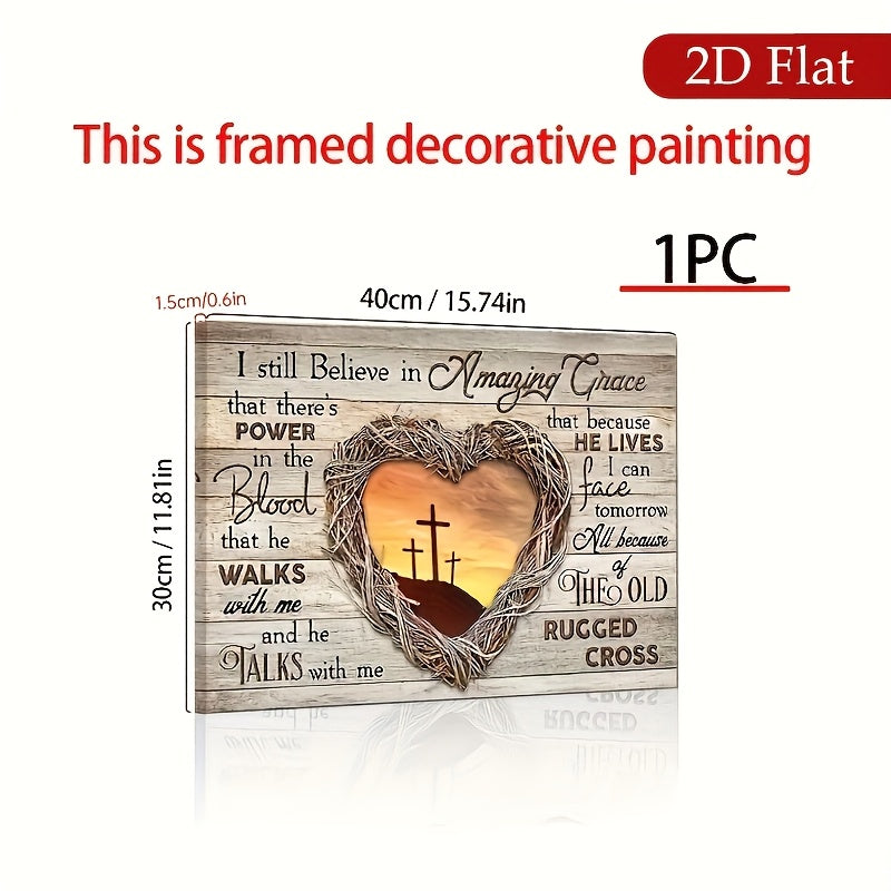 2D Flat, 1pc Wood Framed Canvas, Sunset Painting, God Landscape Canvas, Into The Arms Of Jesus, Gift for Christian, Ready to Hang,for Halloween And Christmas  for Halloween&Christmas
