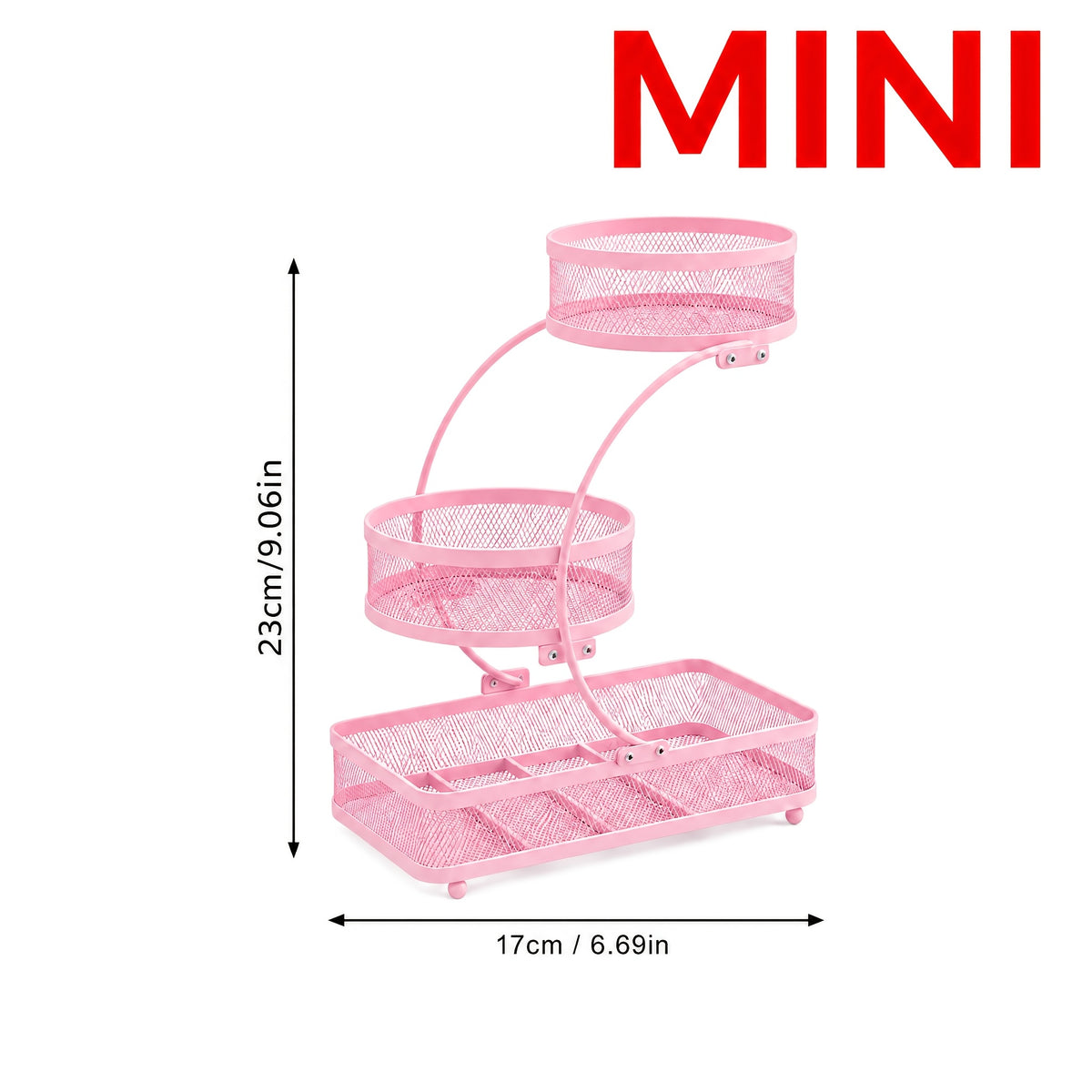 3-tier Metal Bathroom Storage Rack, Includes A Spray Bottle | Hooks - Space-saving Countertop Organizer For Cosmetics, Skincare, And Toiletries | Rust-resistant Diamond Mesh Design | Sturdy And Durable, Suitable For Vanities, Bathrooms, Wardrobes
