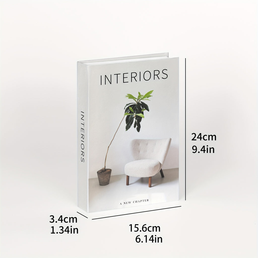 Three-piece Nordic style stackable paper dummy books, living room bookshelf decoration dummy books, maintenance-free decoration dummy books set.