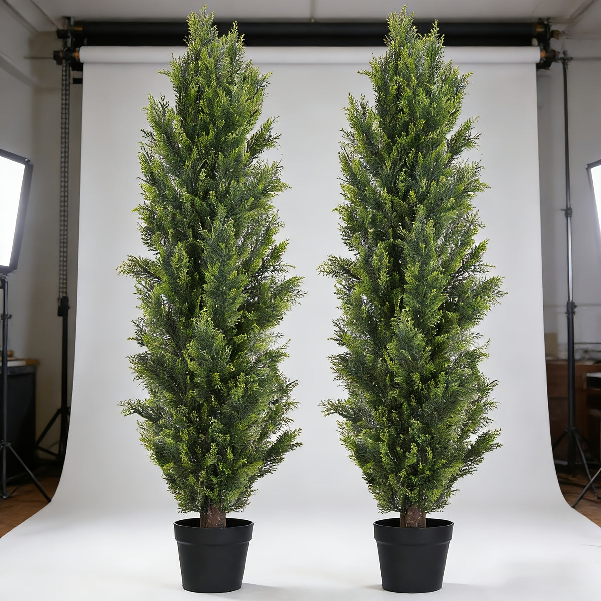 2-Pack Artificial Pine Tree, Faux Greenery Shaped Tree, Artificial Christmas Tree, Suitable for Indoor/Outdoor, Courtyard, Front Door