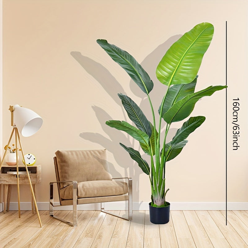 1Pack 70.87inch Lush & Realistic Bird Of Paradise Artificial Plant | Durable Plastic Pot, Maintenance-Free, Perfect for Indoor/Outdoor Decor, Ideal Housewarming Gift for All Seasons