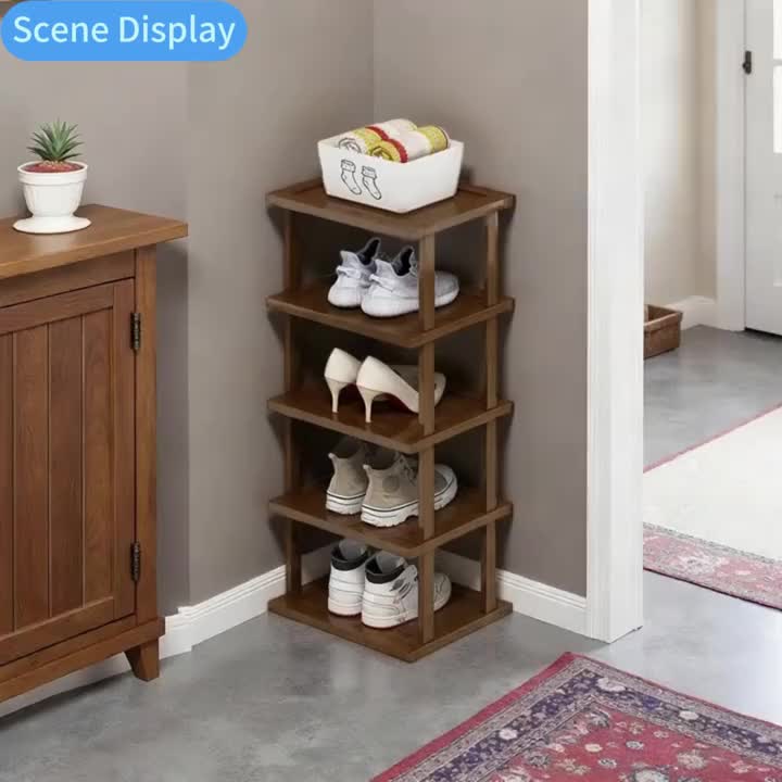 Bamboo Shoe Rack, Capable Of Storing 3/6/9 Pairs Of Shoes, Wood Grain Decoration, Easy to Assemble, Space Saving, Suitable for Entrances, Living Rooms, Bedrooms, And Dormitories. Brown. Multi Layer Independent Storage Rack.