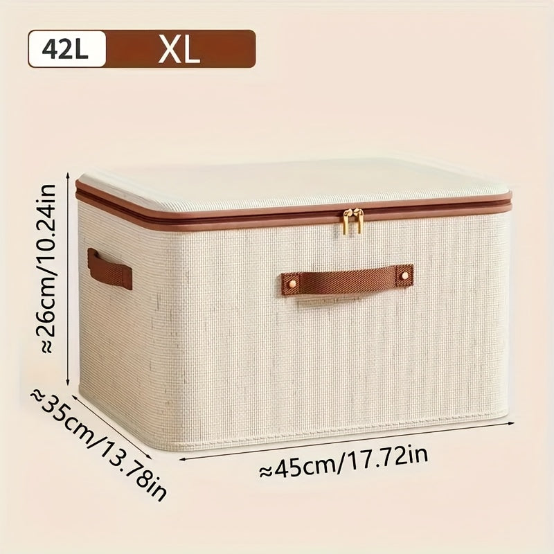 2-Pack Foldable Storage Bins with Lids - Large Capacity, Space-Saving Organizer for Clothes, Blankets, Books, Under-Bed Storage