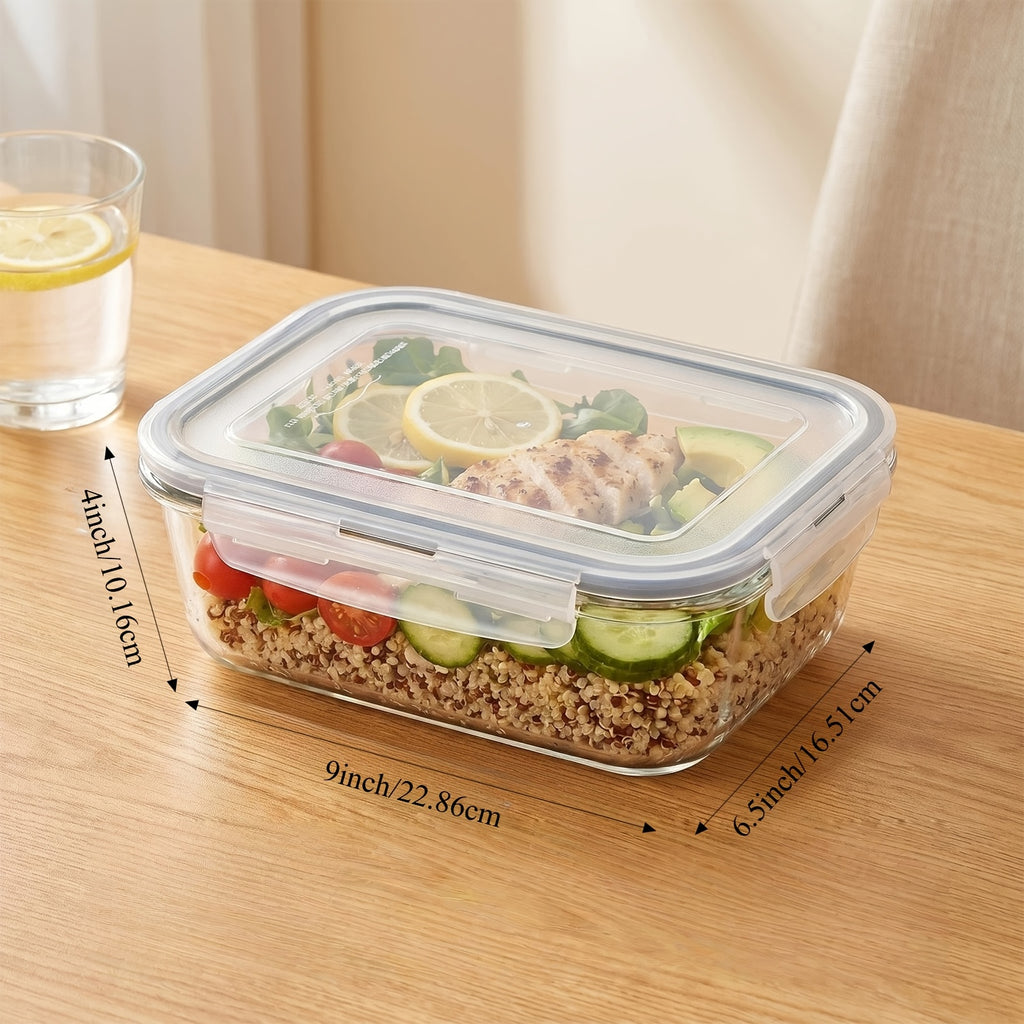 1860ml/ 63oz Large Glass Storage Containers With Lids, 2Pack for food & Dish Transport-Bus Tubs, Meal Prep for food Container Set With Snap Airtight Lid, Leak Proof, For Food Storage And Transportation