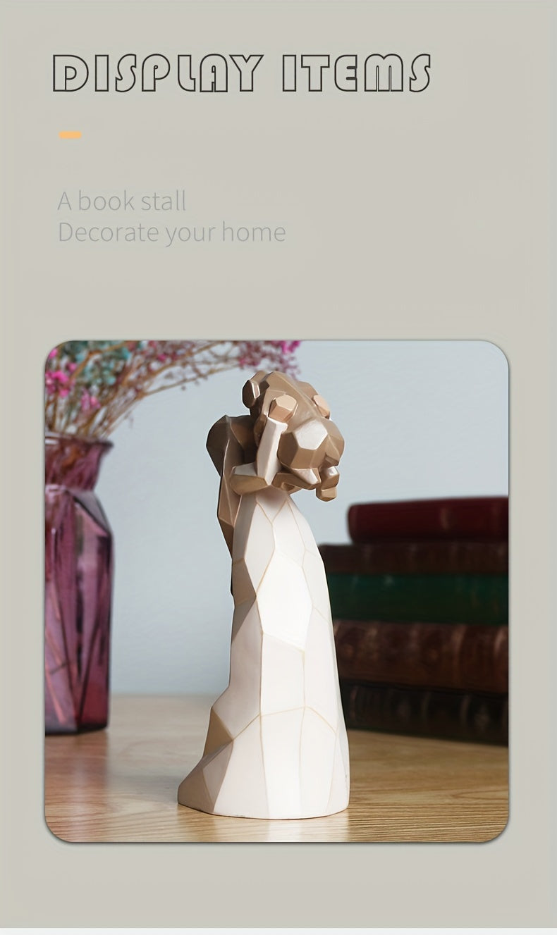 Hand-Painted Friendship Figure Sculpture Resin Craft, for Those Who Share The Spirit Of Friendship, Carrying Dog As Reminder Of Loyal Pets And Friends, Present And Past, Collectible Statues, Holiday Gifts