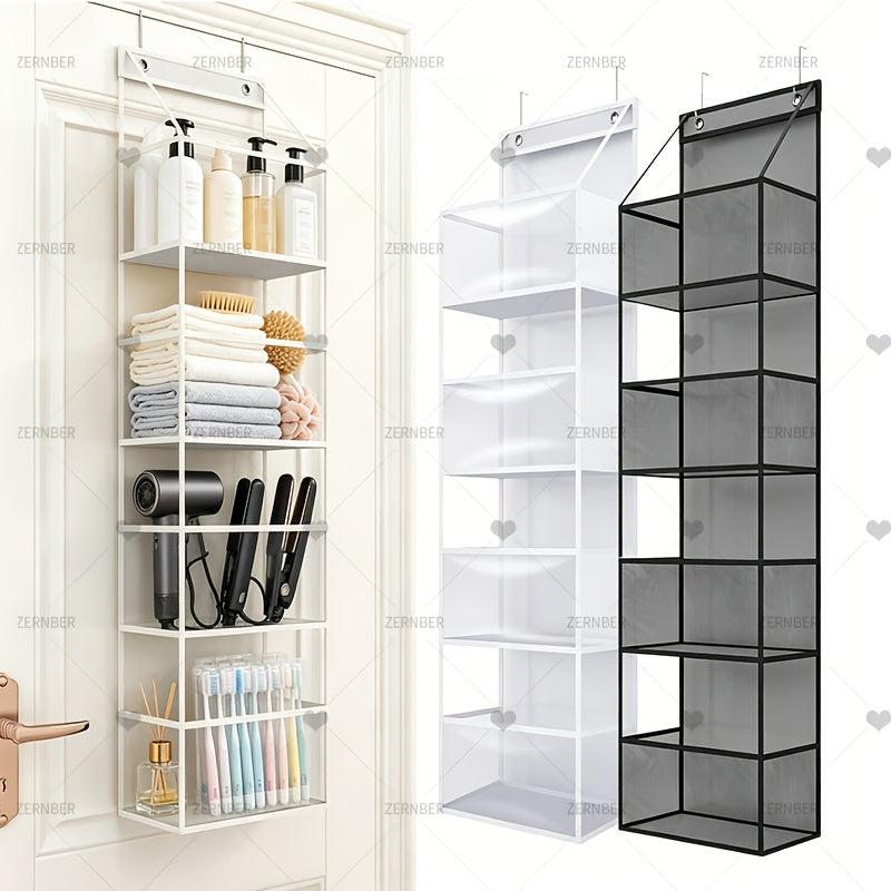 4/ 6 Layer Hanging Storage Bag - Foldable, Non-Woven, White/ Grey/ Black, Window Design, for Bedroom/ Bathroom/ Office, Space Saving