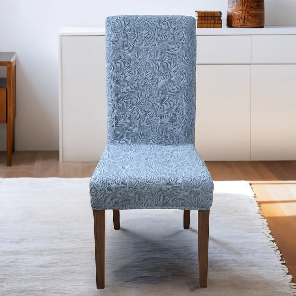 Leaf Pattern Dining Chair Covers, Stretch Parsons Chair Slipcovers in 4 or 6 Piece Sets and Eight Colors for Kitchen, Dining Room and Wedding Decor