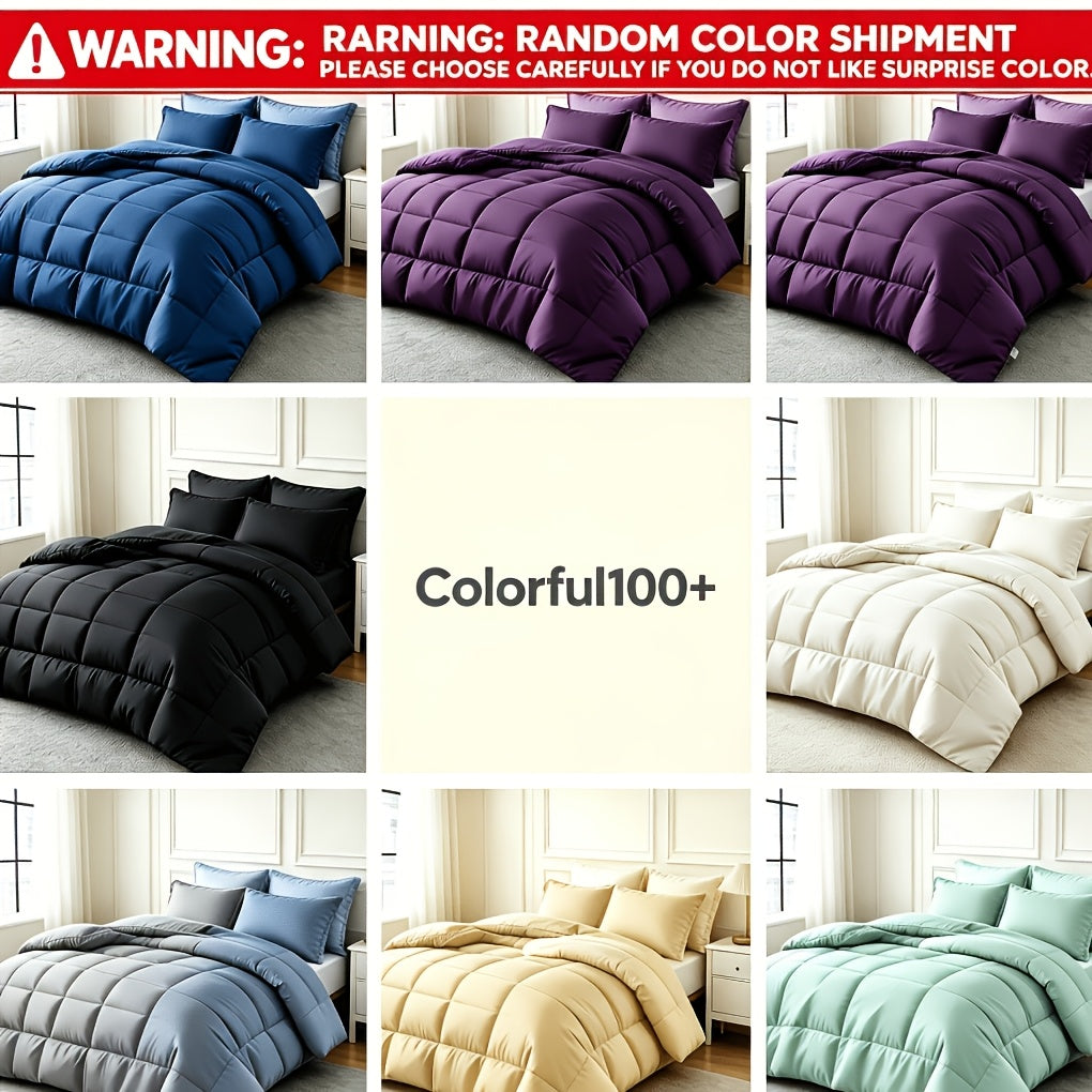 2/3pcs Red/Black Comforter Set Queen King Twin, All Season Comforter, 1Comforter, 1/2Pillowcases, Box Stitch Quilt, Hotel & School Quality Comforter, Home Bedding, Kids Room Decor, Halloween Christmas Holiday Gifts, Random Color