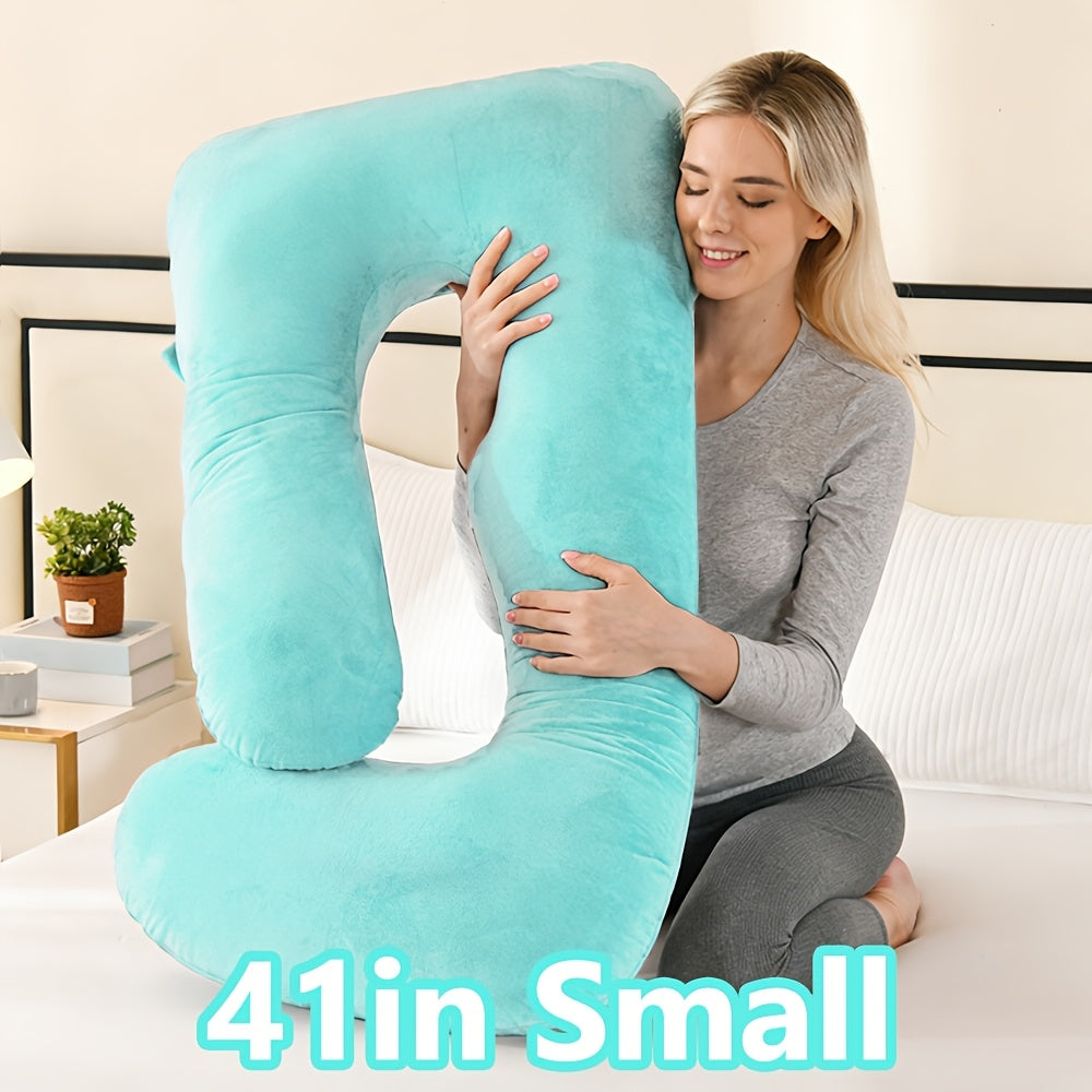 J Shaped Pregnancy Pillow, Full Body Maternity Support for Back, Legs and Tummy with 60 Inch and Small 41 Inch Options for Bedtime Comfort