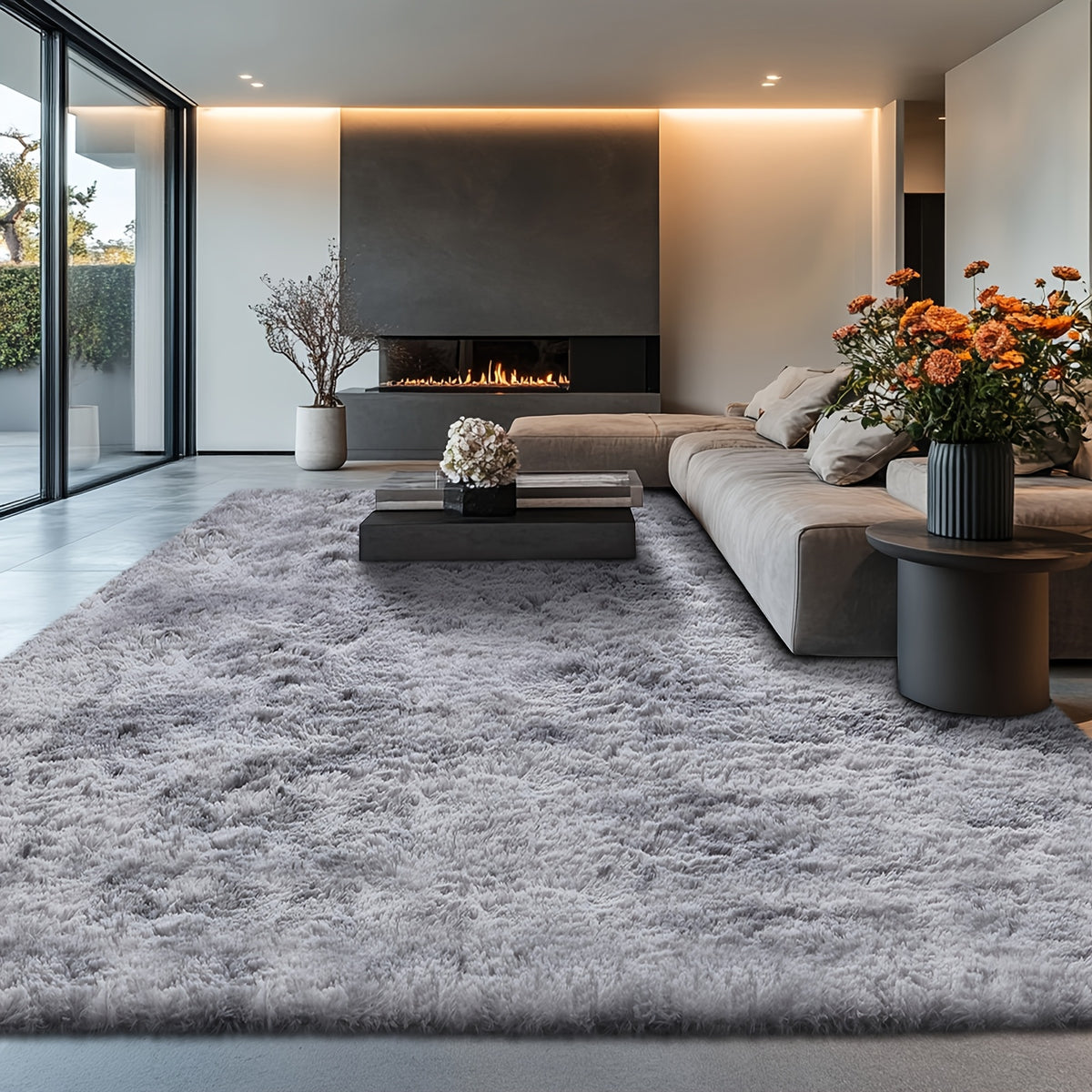 Rugs for Living Room, Super Soft Fluffy Shaggy Area Rugs for Bedroom, Cozy Floor Mats, Plush Indoor Carpet for Kitchen, Faux Rug for Room, Home Decor, Housewarming Gift, Door Mat