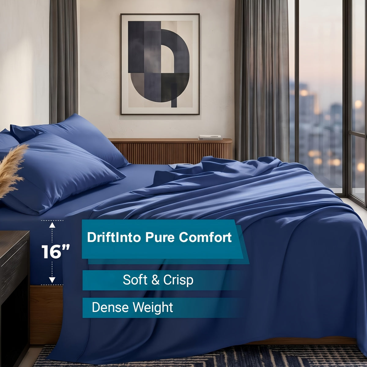 3/4pcs Cooling Bamboo Bed Sheet Set, 3000 TC Extra Deep Pocket 20 Inch Bed Sheet, Children Luxury Soft Hotel & Cooling Sheet Set for Hot Sleepers, Wrinkle And Shrink Resistant, Fitted Sheet And Flat Sheet And Pillowcases, Twin/Full/Queen/King
