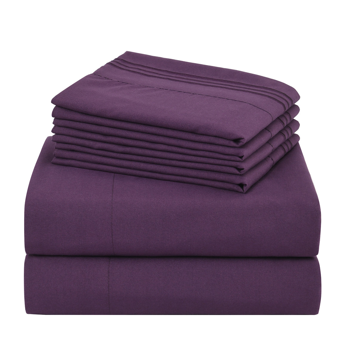 100 GSM Microfiber Sheet Set with Pillowcases, Soft Breathable Solid Color Bedding, Machine Washable Twin Full Queen King Bedroom Essentials