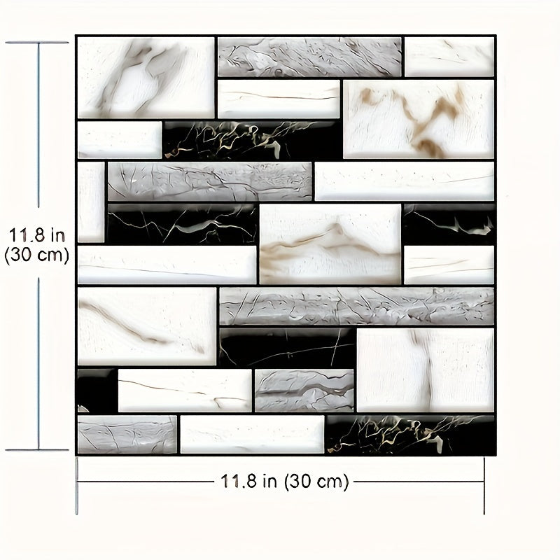 20pcs Self Adhesive Tile Wall Sticker Home Decor 3D PVC Sticker Covers for Kitchen Cupboard Bathroom Wallpaper Waterproof Wallpaper