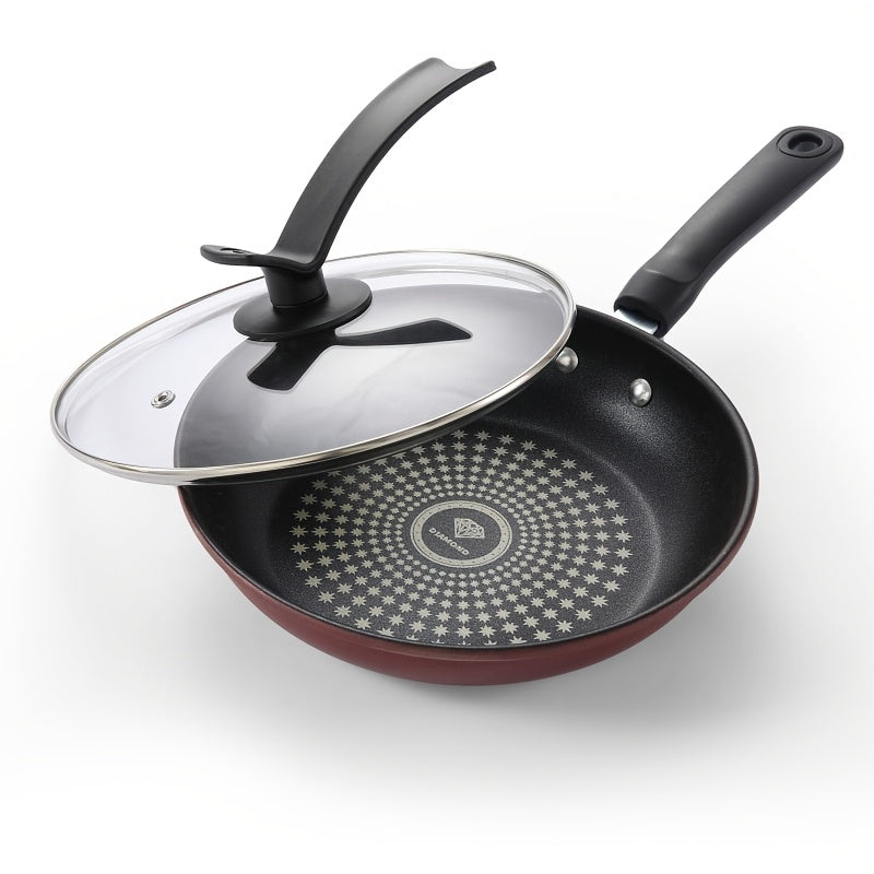 A 9.45-inch Cast Iron Non-stick Frying Pan - Dishwasher-cleaned, Compatible with Induction Cooker, Healthy Cooking, Reduce Smoke, Perfect for Gas and Electric Stove, with Lid, Perfect for Fried Eggs, Steak, Pancakes