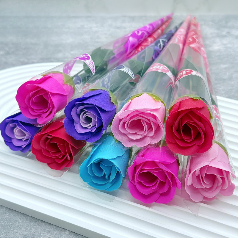 20pcs Random Color Scented Artificial Rose Bouquet - Perfect Gift for Valentine's Day, Mother's Day, and Weddings - Colorful Plastic Roses in Red, Wine Red, Pink, Blue, and Purple, Elegantly Packaged, Suitable for Home Decor and Romantic Floral