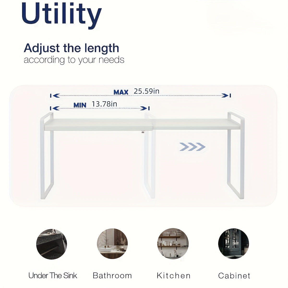 Adjustable&Extendable Metal Cabinet Organizer Rack-Space-Saving, Stackable Design for Kitchen Countertops&Cupboards-Ideal for Food Storage&Appliances with Pull-Out Shelves, Kitchen Organizer|Sleek Finish|Adjustable Shelving, Organizers And Storage