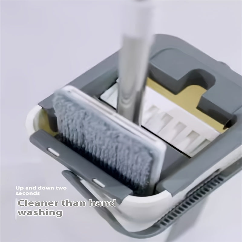 Household Mop And Bucket Set with Wringer, Flat Mop And Bucket System, Mop for Floor Cleaning And Wall Cleaning, Free 3 Reusable Microfiber Mop Pads