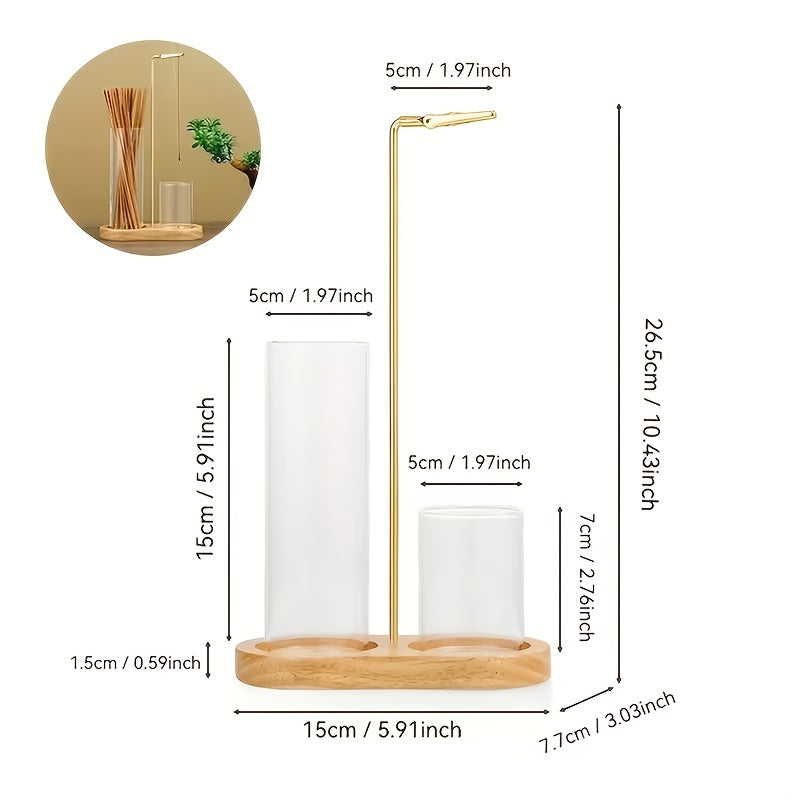 2-in-1 Glass Incense Burner with Removable Ash Collector and Candle Holder- Suitable for Meditation, Yoga, Tea Spaces, and Home Decor- A Practical Tool for Relaxation and Spiritual Practice