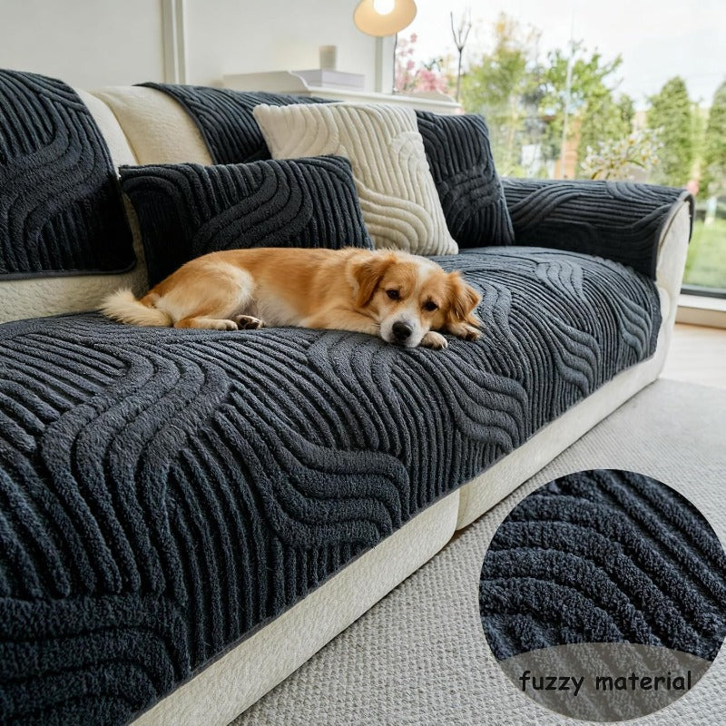 Modern Luxury Faux Non-Slip Sofa Pad, Bohemian Plush Slipcover, Non-slip, All Season, Easy Care, Machine Washable, Pet Friendly, Soft And Comfortable - Perfect for Living Rooms, Bedrooms, Office Home Decor
