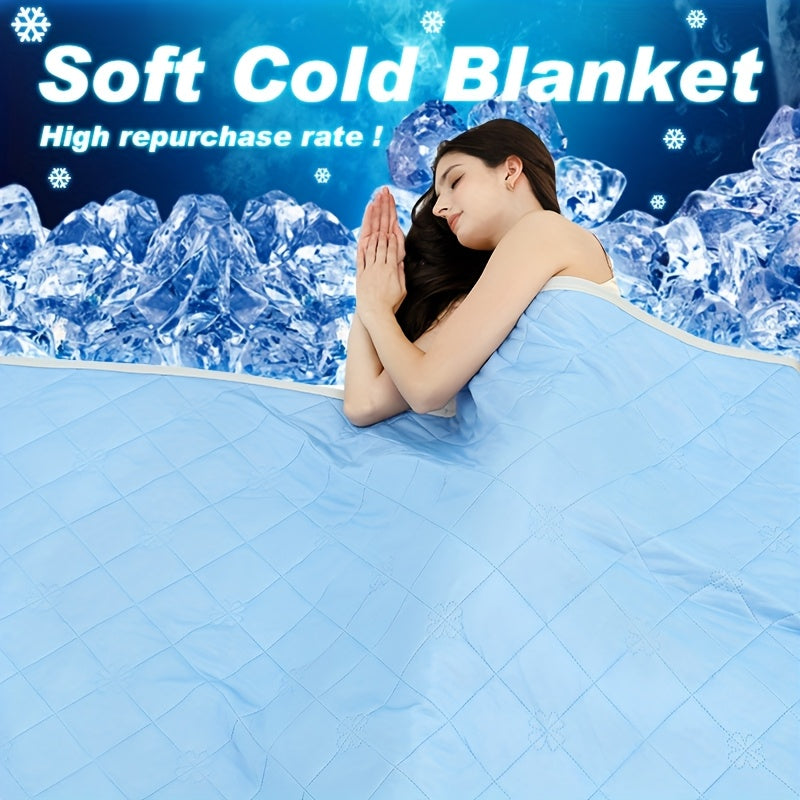 1pc Cooling Blanket, Hot Sleeper Extra Large 108*90 Inches Summer Cooling Blanket, Lightweight Air-cooled Comforter, Adult Heat Absorption Soft And Breathable Smooth Air Conditioner By Cool Breathable Moisture Absorption And Perspirat