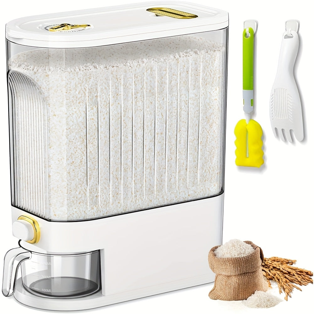 [Large Capacity Rice Container] 11/22-pound Large-capacity Rice Container Comes with A Measuring Cup And Time Markings, Perfect for Kitchen Organization And Pantry Storage Of Grains And Dry Foods