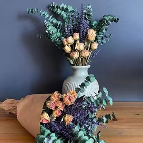 21pcs Real Dried Eucalyptus Stems - Long-Lasting Green Botanical Branches Suitable for Wedding Aisle Decor, Spa, Indoor Hanging Flower Garland - Plastic-Wrapped for freshness (21 Stems)