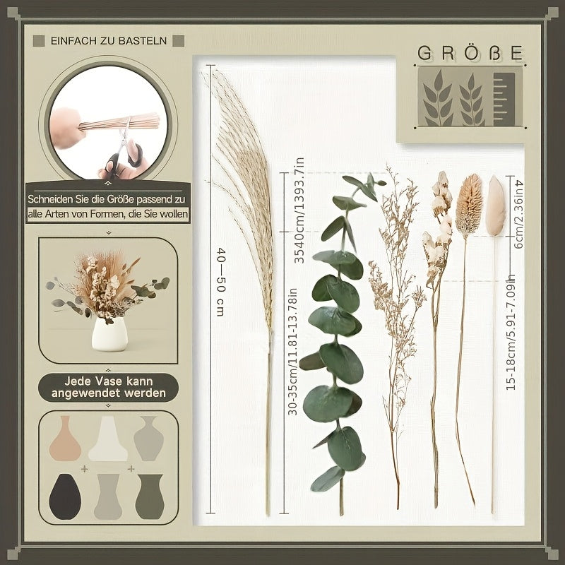 42pcs FORTUNATE FLOWERS Boho Pampas Grass Set, Olive Green Bathroom Decor And Boho Wedding Bouquets, Natural Dried Flower Decor - Unleash Your Creativity with Stylish, Versatile Dried Greenery & Greenhouse Decoration