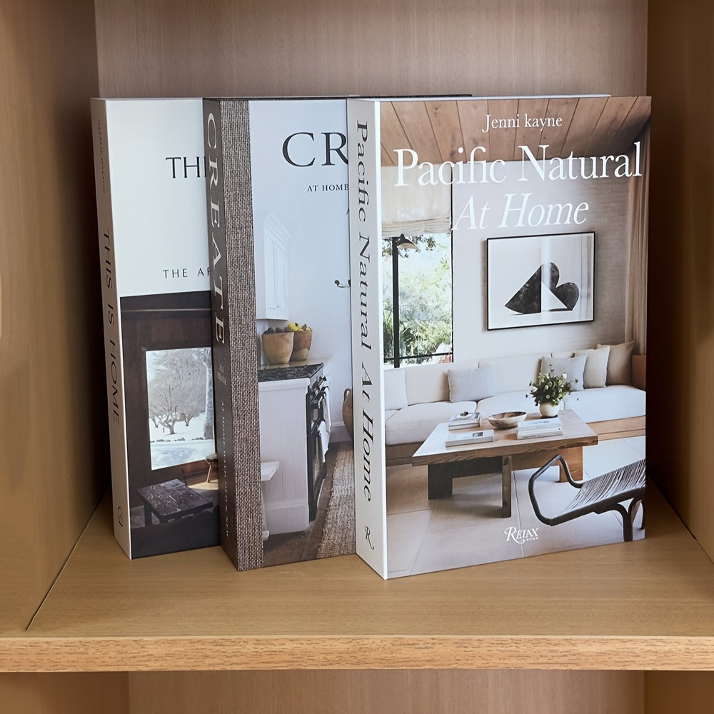 3pcs Minimalist Tree Style Fake Book Decor Coffee Table Decoration Books Suitable for Bedroom, Living Room, Office