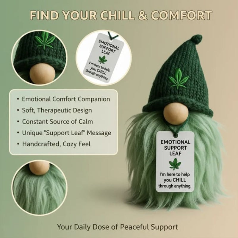 1pc Emotional Support Weed Dwarf, Mini Companion, Fun Handmade Mini Decoration, with Encouragement Card, Tabletop Piece, Fun Home Decor