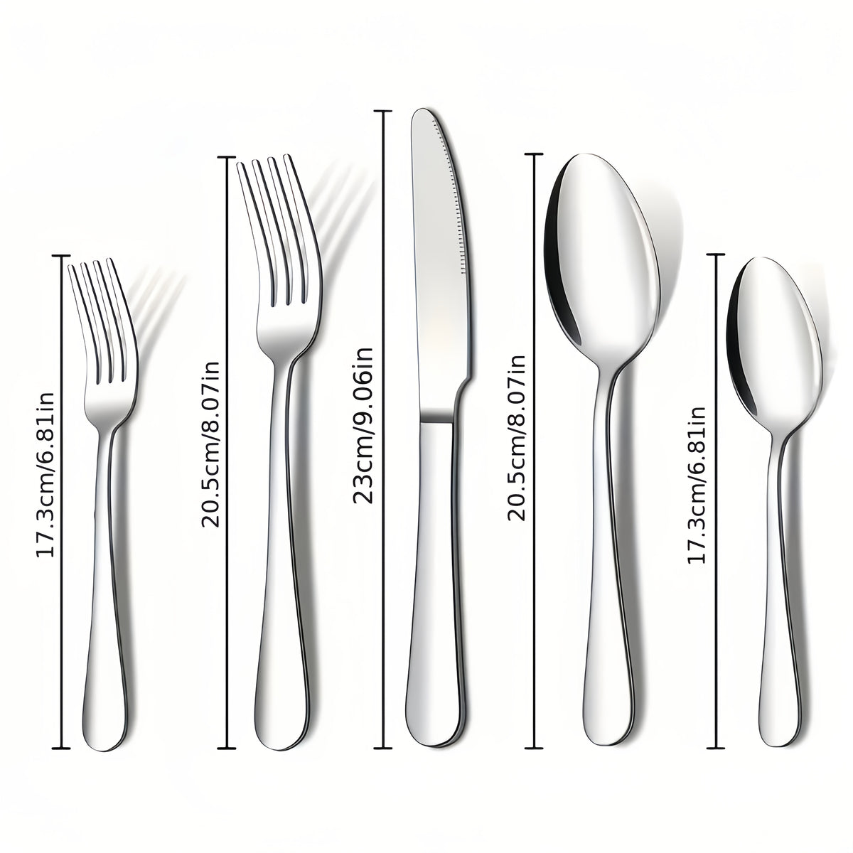 20/60pcs Stainless Steel Flatware Cutlery | Silverware for 4/12, Silvery, Mirror Polished, Dishwasher Safe | for Home Kitchen Restaurant Hotel, Perfect for Gifts And Weddings, The Best Gifts for Thanksgiving And Christmas