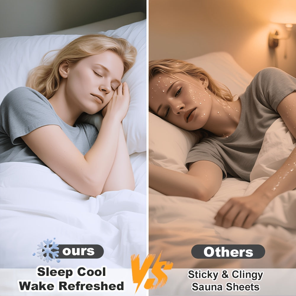 4pcs Bamboo Cooling Bedding - Cooling Bamboo Fiber Fitted Sheet Set, Extra Deep Bamboo Sheet Set- Suitable For Hot Sleepers, Kids, Children Pillowcases, Flat Sheet And Fitted Sheet - A Perfect Gift For Family, Queen And King Sizes, Next Day Delivery