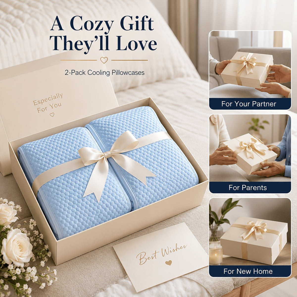 Two New Three-Dimensional Ice Bean Pillowcases Without Cores, Cool Air Conditioning Bedroom Pillowcases in Summer, Machine Washable