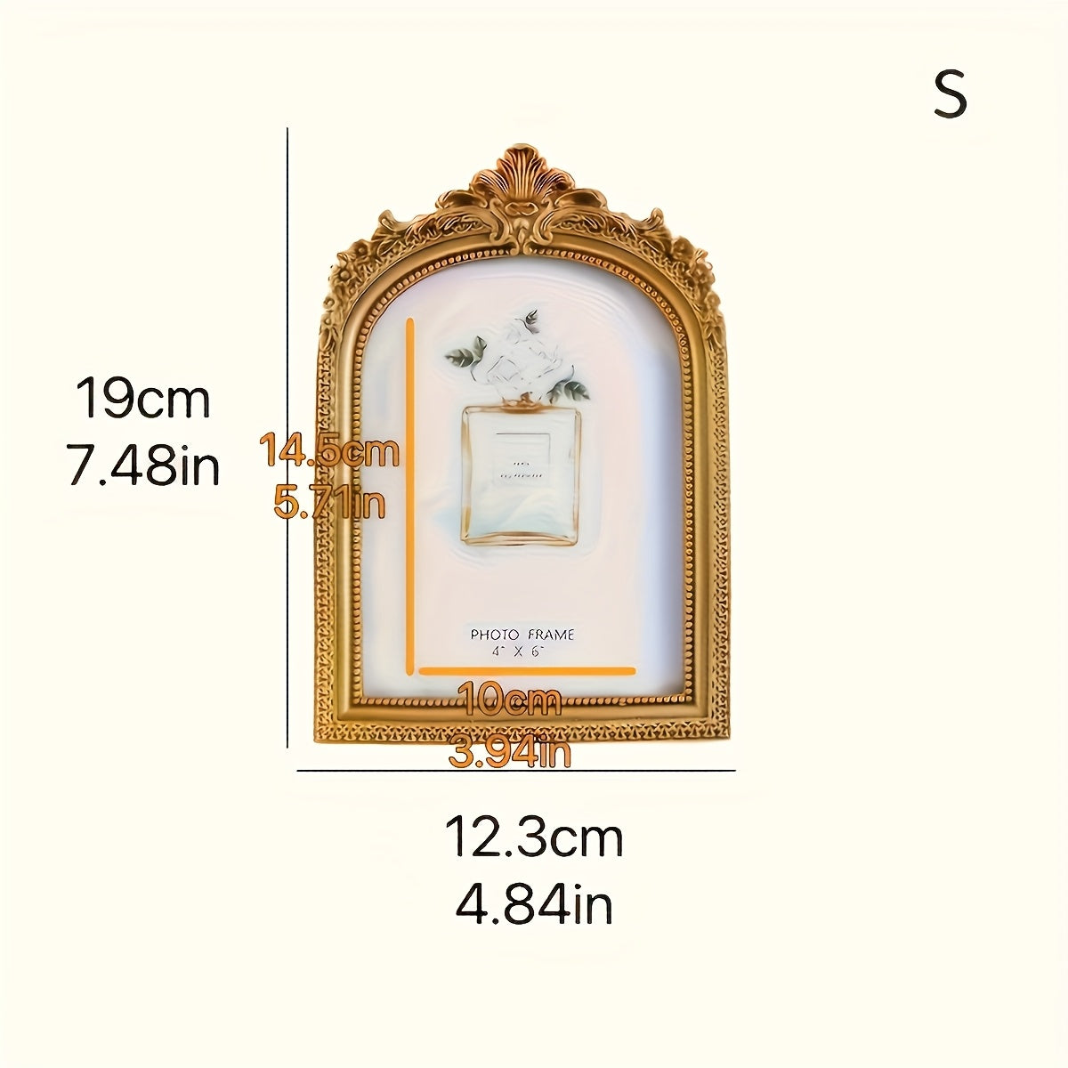 1pc Exquisite Vintage Golden Resin Picture Frame, Photo Frame - Intricate Baroque Style, Tabletop And Wall Hanging Display, Elegant Wedding Picture Frame Decor, Perfect for Wedding, Anniversary, And Special Occasion Photos, Beautiful Home Decor